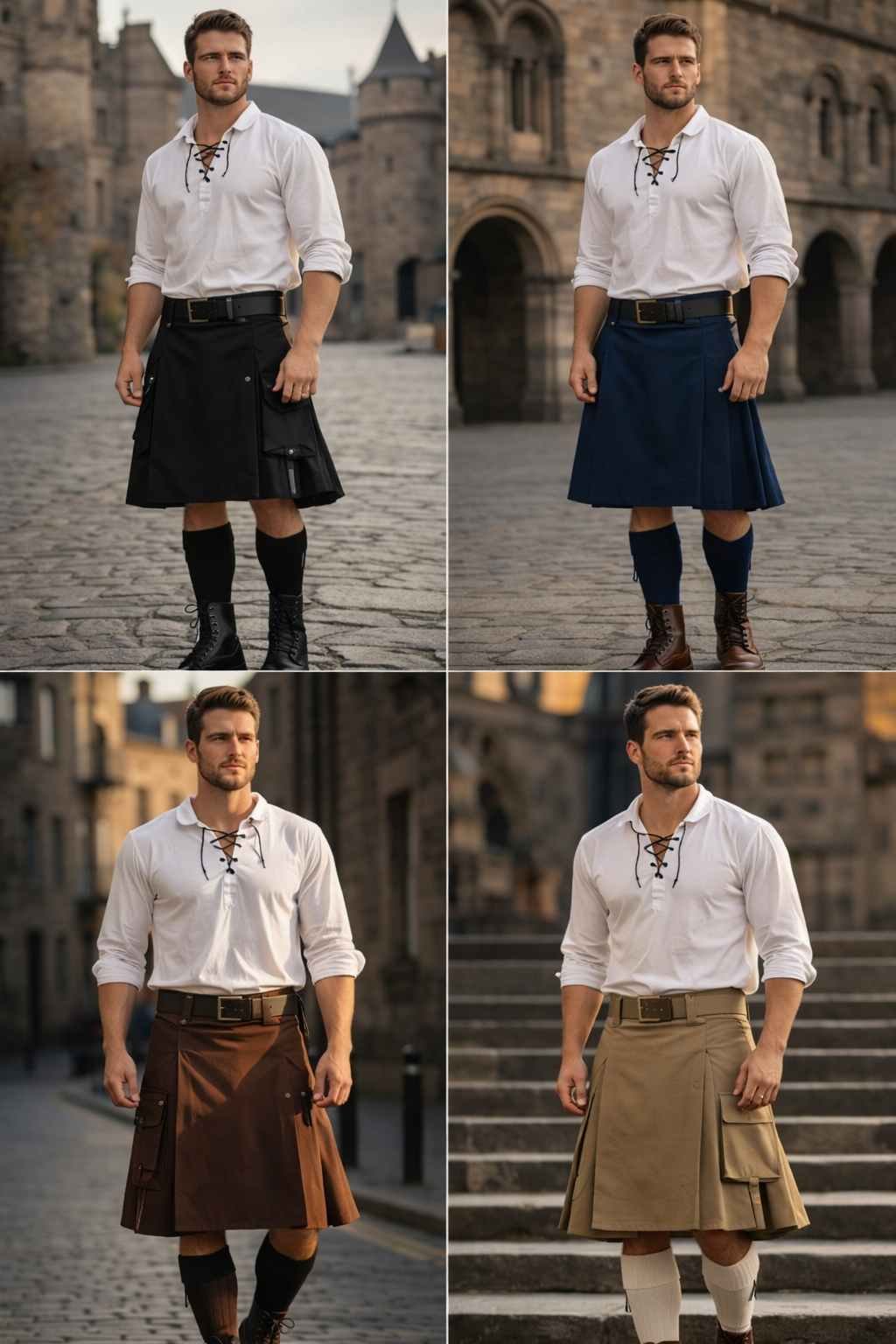 Utility Kilt with White Ghillie Shirt