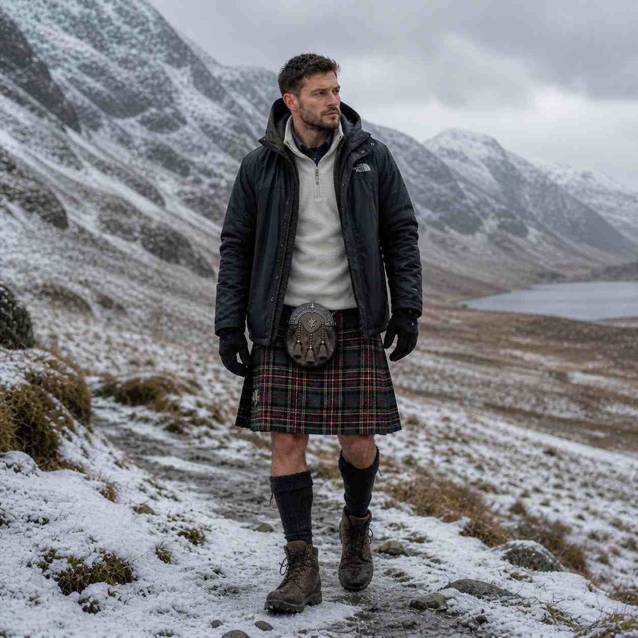 Tartan Kilt with Fleece Layer + Jacket